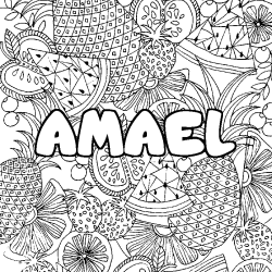 AMAEL - Fruits mandala background coloring