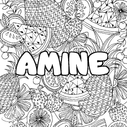 AMINE - Fruits mandala background coloring