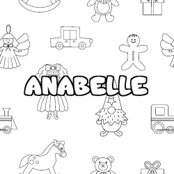 Coloring page first name ANABELLE - Toys background