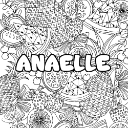 Coloring page first name ANAELLE - Fruits mandala background