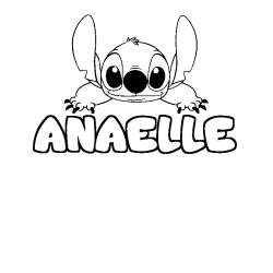 Coloring page first name ANAELLE - Stitch background