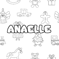 Coloring page first name ANAELLE - Toys background