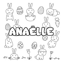 Coloring page first name ANAËLLE - Easter background