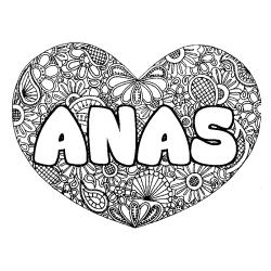 ANAS - Heart mandala background coloring