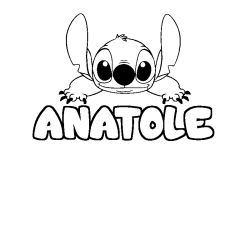 Coloring page first name ANATOLE - Stitch background