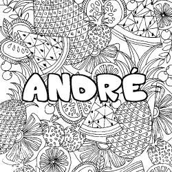 ANDR&Eacute; - Fruits mandala background coloring