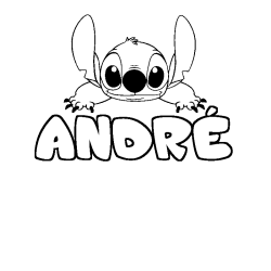 Coloring page first name ANDRÉ - Stitch background