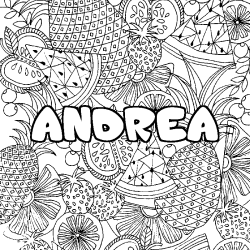 ANDREA - Fruits mandala background coloring