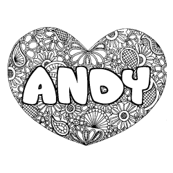 ANDY - Heart mandala background coloring