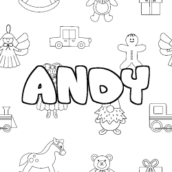 ANDY - Toys background coloring