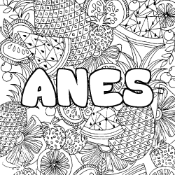 ANES - Fruits mandala background coloring