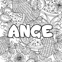 ANGE - Fruits mandala background coloring