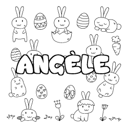 Coloring page first name ANGÈLE - Easter background