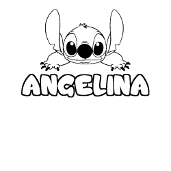 Coloring page first name ANGELINA - Stitch background