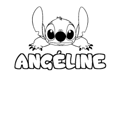 Coloring page first name ANGÉLINE - Stitch background