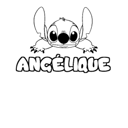 Coloring page first name ANGÉLIQUE - Stitch background