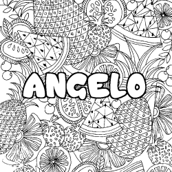 ANGELO - Fruits mandala background coloring