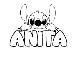 Coloring page first name ANITA - Stitch background