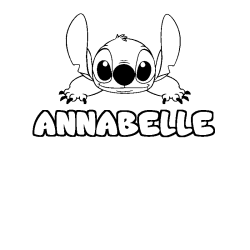 Coloring page first name ANNABELLE - Stitch background