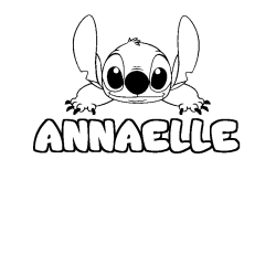 Coloring page first name ANNAELLE - Stitch background