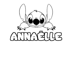 Coloring page first name ANNAËLLE - Stitch background