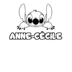 Coloring page first name ANNE-CÉCILE - Stitch background
