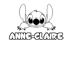 Coloring page first name ANNE-CLAIRE - Stitch background