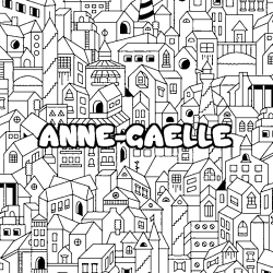 Coloring page first name ANNE-GAELLE - City background