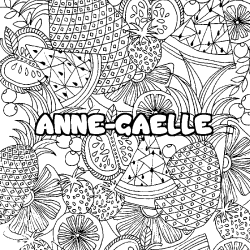 Coloring page first name ANNE-GAELLE - Fruits mandala background
