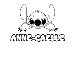 Coloring page first name ANNE-GAELLE - Stitch background