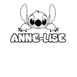 Coloring page first name ANNE-LISE - Stitch background