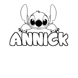 Coloring page first name ANNICK - Stitch background