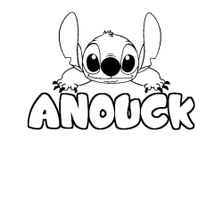 Coloring page first name ANOUCK - Stitch background