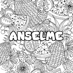 ANSELME - Fruits mandala background coloring