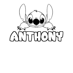 Coloring page first name ANTHONY - Stitch background