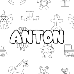 ANTON - Toys background coloring