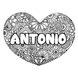 ANTONIO - Heart mandala background coloring