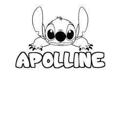 Coloring page first name APOLLINE - Stitch background