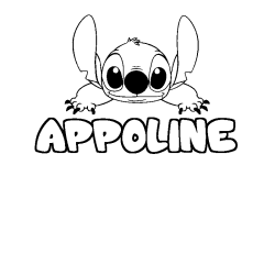 Coloring page first name APPOLINE - Stitch background