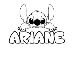 Coloring page first name ARIANE - Stitch background