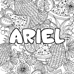 ARIEL - Fruits mandala background coloring