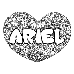 ARIEL - Heart mandala background coloring