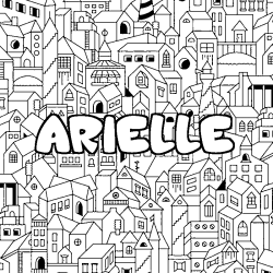 Coloring page first name ARIELLE - City background