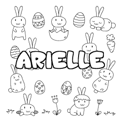 Coloring page first name ARIELLE - Easter background