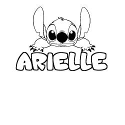 Coloring page first name ARIELLE - Stitch background