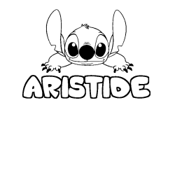 Coloring page first name ARISTIDE - Stitch background