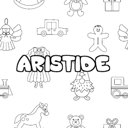 Coloring page first name ARISTIDE - Toys background