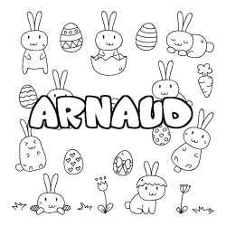Coloring page first name ARNAUD - Easter background