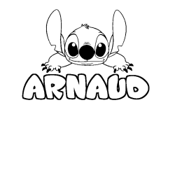 Coloring page first name ARNAUD - Stitch background