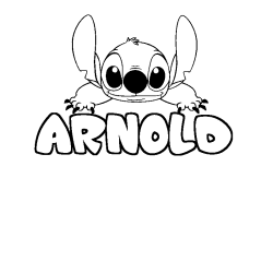 Coloring page first name ARNOLD - Stitch background